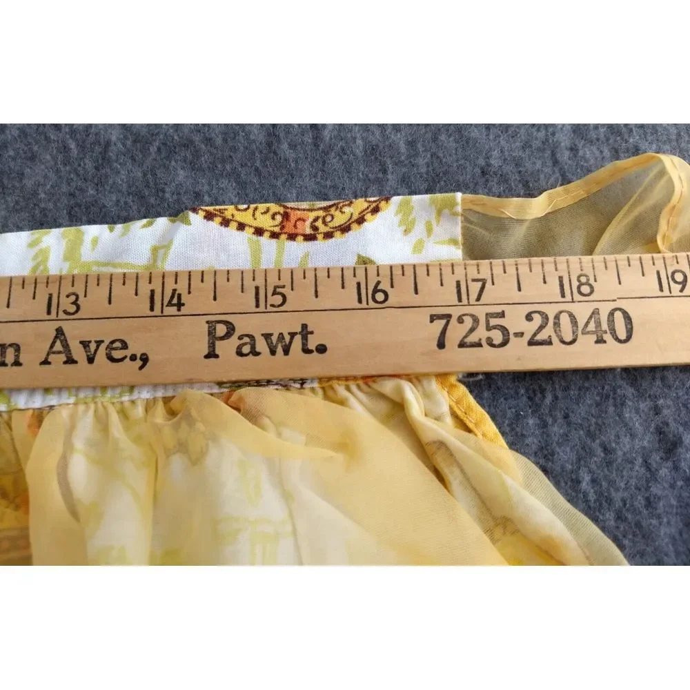 VTG HALF APRON Cotton Sheer Reversible Mod Classic 70s Orange Green Yellow Brown